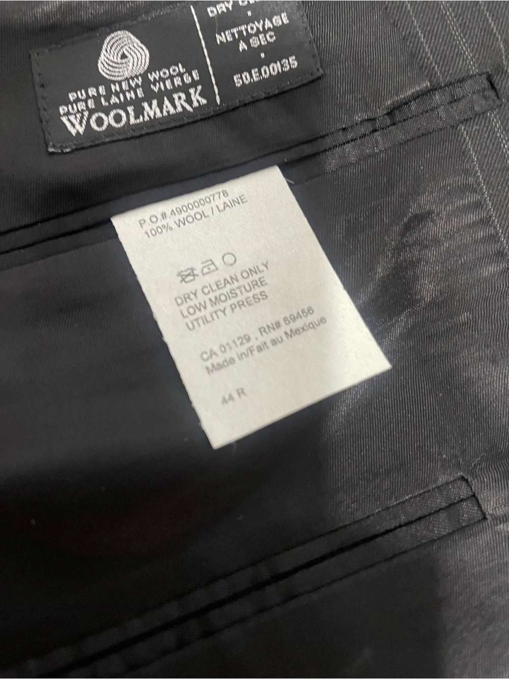 Lauren Ralph Lauren black athletic fit NWT Pinstripe 100% Wool Suit Jacket